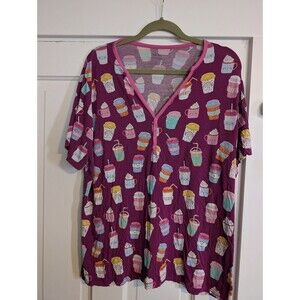 Little Sleepies 3X Women's Sleep Shirt, I Love You A Latte print